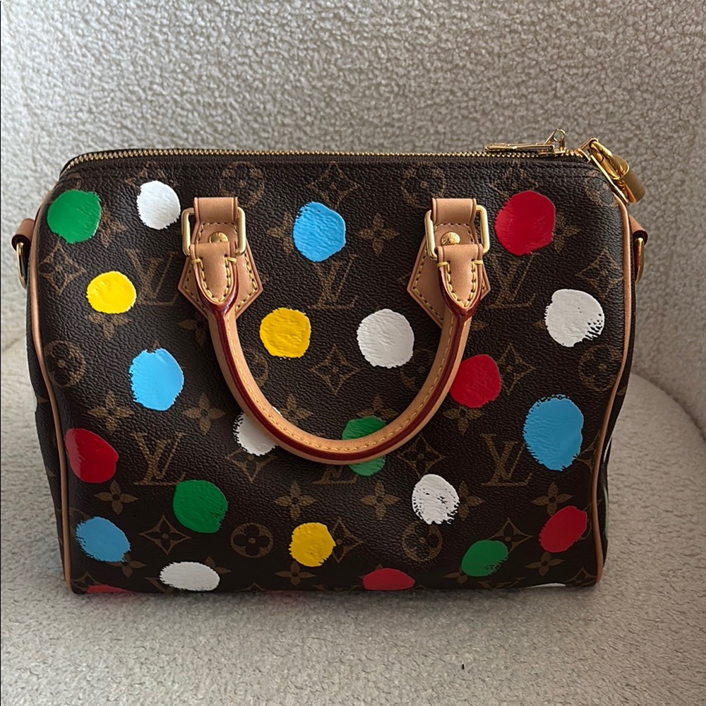 Louis Vuitton x YK Multicolor Polka Dot Handbag limited edition collaboration.